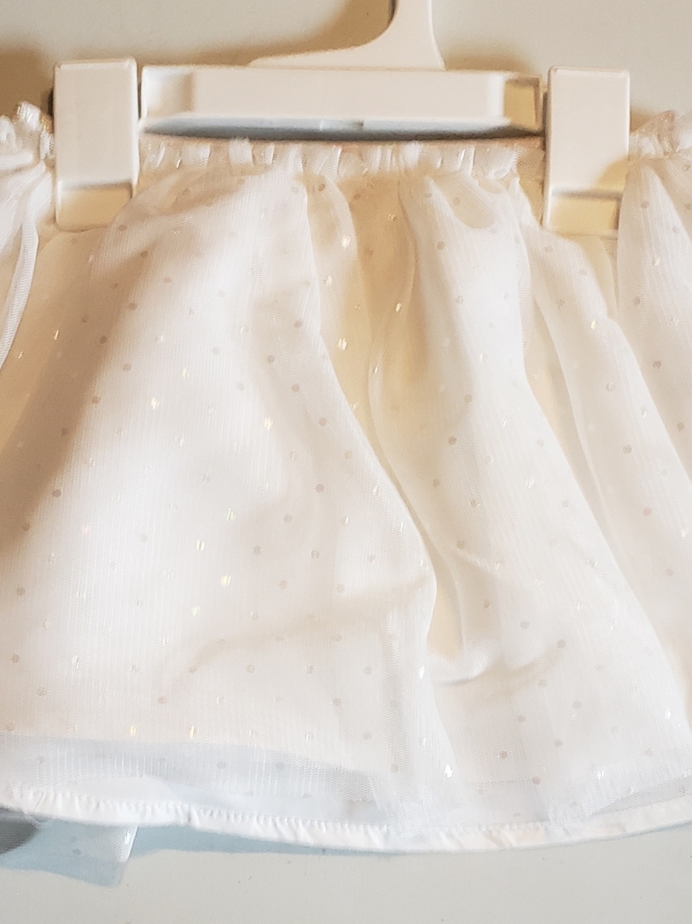 Cat & Jack White Tulle Skirt with Iridescent Dots
